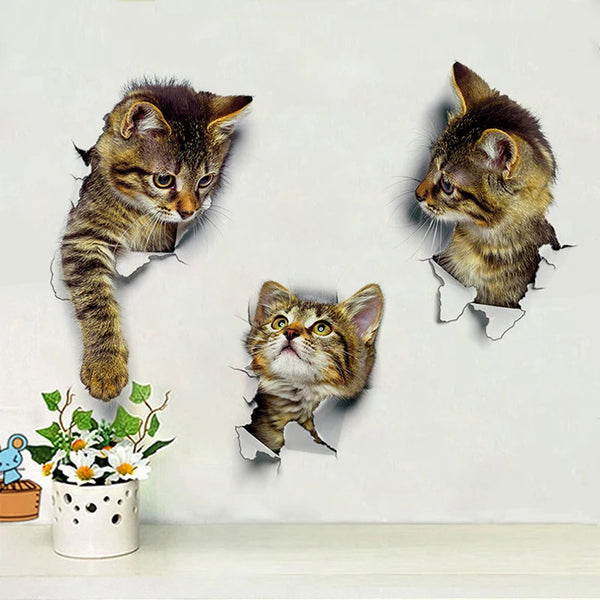 3D Cat Wall Stickers