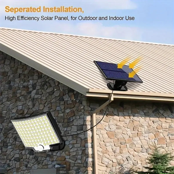 106 LED Solar Motion Sensor Floodlight with Remote Control for Outdoor Use