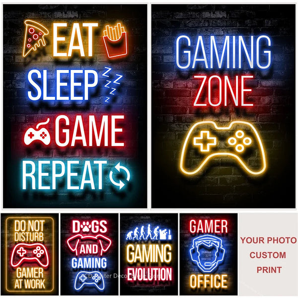 Gaming Quotes Poster for Game Room & Playroom Decor