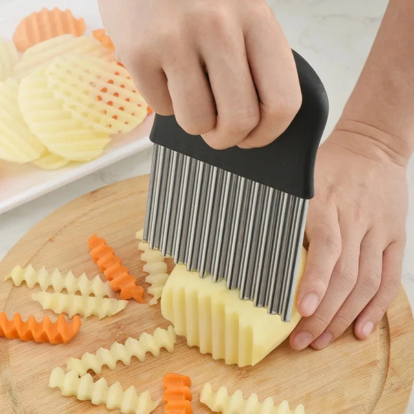 Stainless Steel Crinkle Cutter for Potatoes & Vegetables