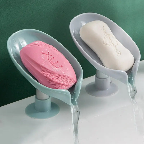 2pcs Leaf-Shaped Drain Soap Holder