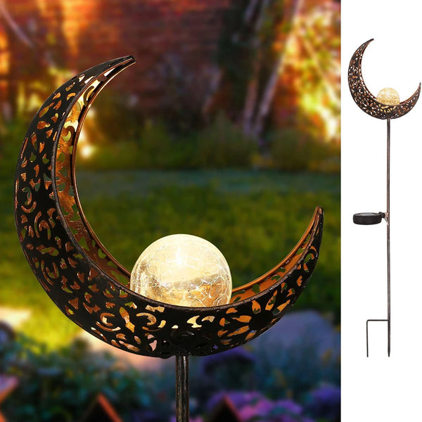 LED Solar Moon Stake Pathway Lights for Lawn & Patio Decor