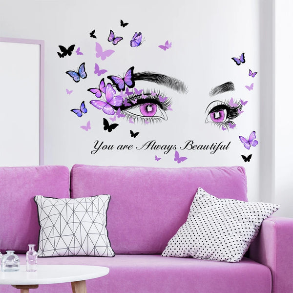Butterfly & Figure Graphic Wall Sticker