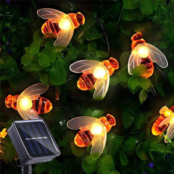Solar String Lights with 20 LED Bee for Garden & Party Decor