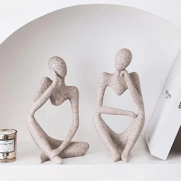 Sand Color The Thinker Yoga Figurine