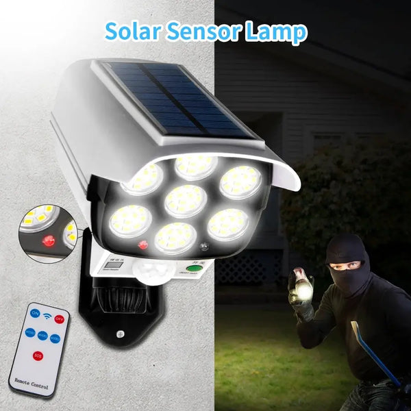 Outdoor Solar Spotlight with Motion Sensor & 77 LEDs for Garden