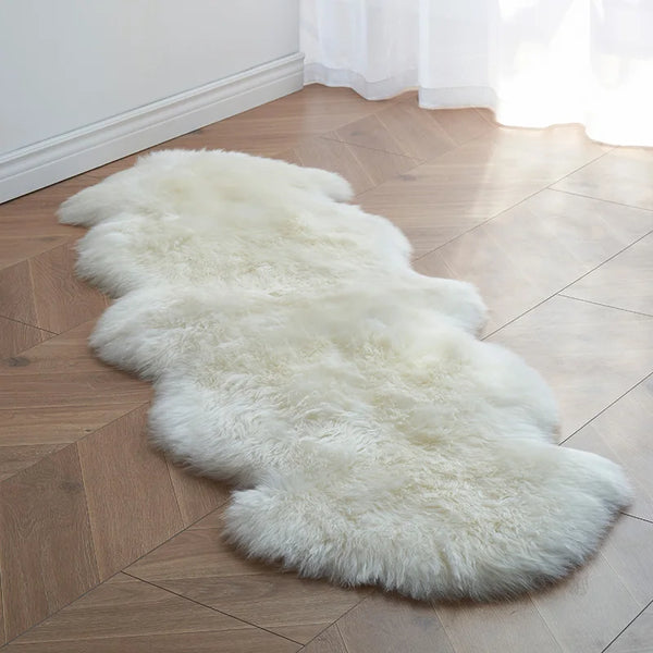 Soft White Faux Fur Area Rug