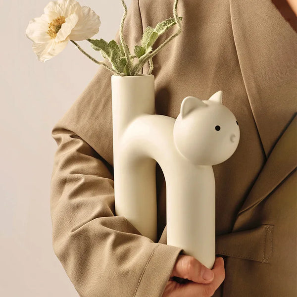 Cute Cat Head Vase for Flower Arrangements & Home Decor