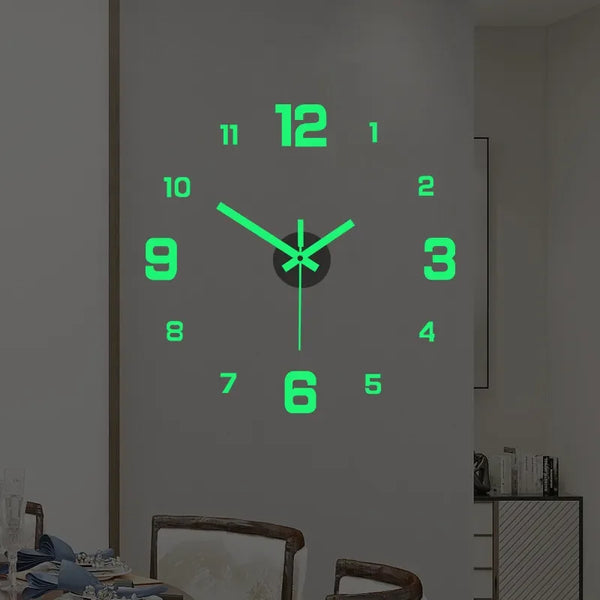 3D Luminous Frameless Acrylic Wall Clock for Living Room & Office