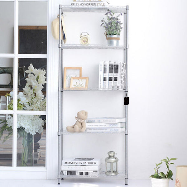 Adjustable Steel Storage Rack - 5 Wire Shelves